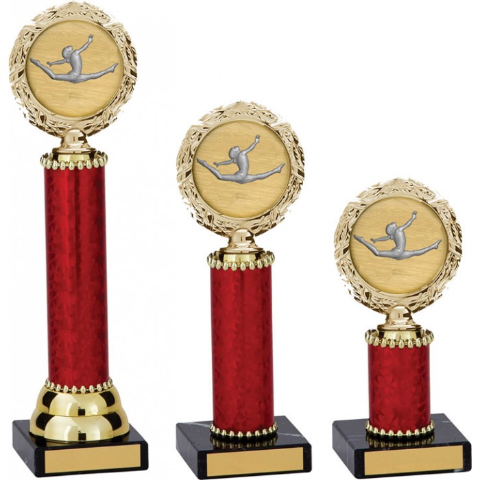 GYMNASTIC TROPHY WITH METAL CENTRE HOLDER - AVAILABLE IN 3 SIZES
